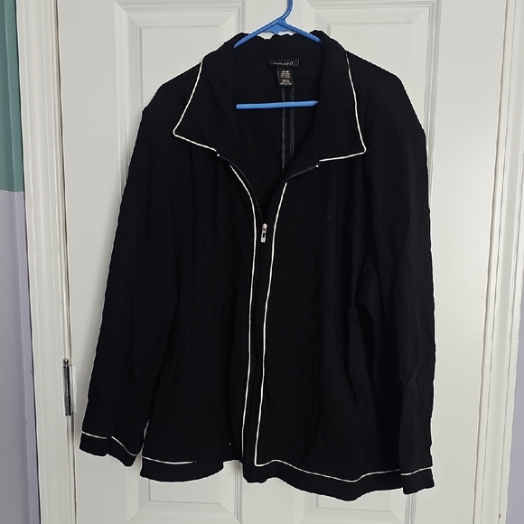 Lane Bryant Jackets & Blazers - Lane Bryant Black Jacket with White Piping Detail
